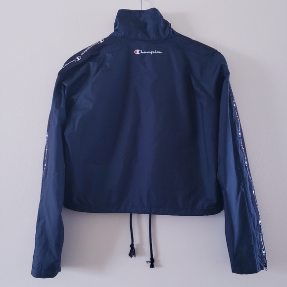 CHAMPION NWOT Zipper Tape Cropped Coaches Jacket - Black XS - Picture 12 of 13